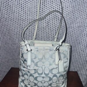 Coach Signature light blue shoulder Bag
